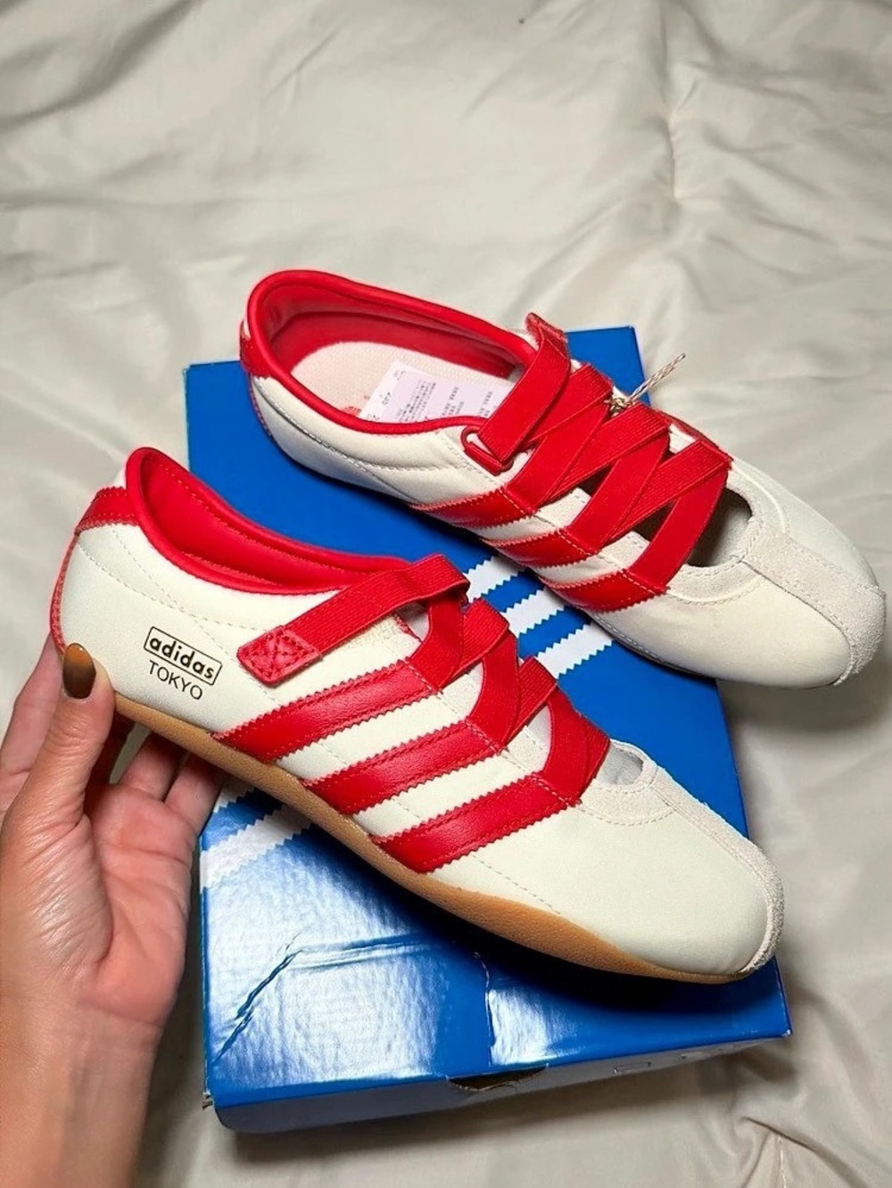 adidas Tokyo Mary Jane Red Cream Sneakers Women’s 6.5 NEW